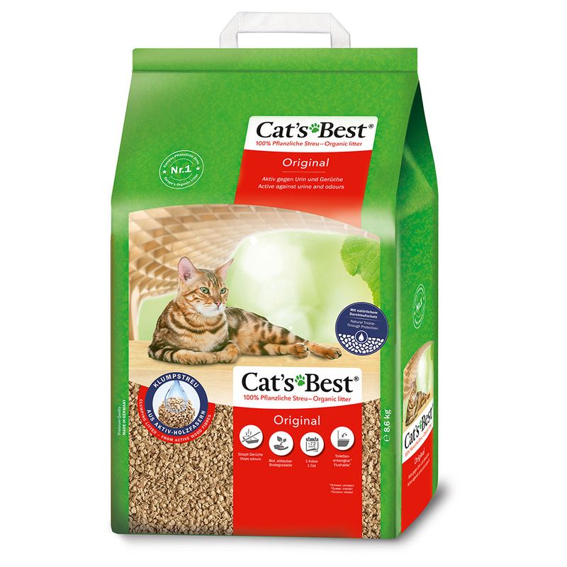 Cat's Best Original cat food packaging on a white background