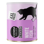 Load image into Gallery viewer, Cosma Snackies White Fish can for cats on a white background
