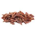 Load image into Gallery viewer, Stack of dried beef jerky pieces on a white background
