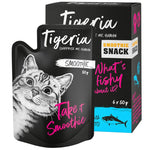 Load image into Gallery viewer, Tigeria smoothie snack packaging with a cat illustration and text.
