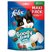 Felix cat treats packaging with a cartoon cat on a white background