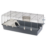 Load image into Gallery viewer, Pet cage with a gray base and wire top on a white background
