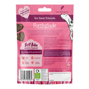 Pink package of Forthglade dog treats with text and graphics on a white background