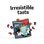 Load image into Gallery viewer, Felix cat food package with treats on a white background
