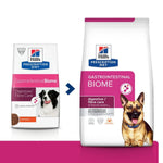Load image into Gallery viewer, Two packages of Hills Prescription Diet Gastrointestinal Biome dog food on a pink background
