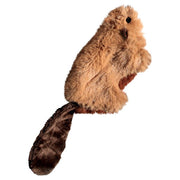 Plush toy resembling a beaver on a white background