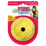 Load image into Gallery viewer, Yellow tennis ball with black center in KONG Rewards packaging on a white background
