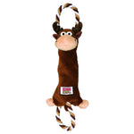 Load image into Gallery viewer, Plush dog toy shaped like a reindeer with a rope on a white background
