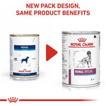 Load image into Gallery viewer, Two cans of Royal Canin Veterinary Diet Renal Special on a white background with text about new packaging design.
