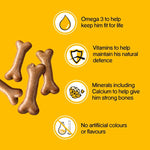 Load image into Gallery viewer, Dog treats with nutritional information on a yellow background
