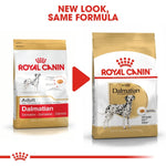 Load image into Gallery viewer, Two packages of Royal Canin Dalmatian dog food with a red arrow between them.
