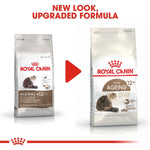 Load image into Gallery viewer, Two packages of Royal Canin Ageing +12 cat food with a red play button graphic.
