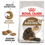 Load image into Gallery viewer, Royal Canin Senior Ageing 12+ cat food bag with a cat on the label.

