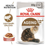 Load image into Gallery viewer, Royal Canin Ageing 12+ cat food pouch on a white background

