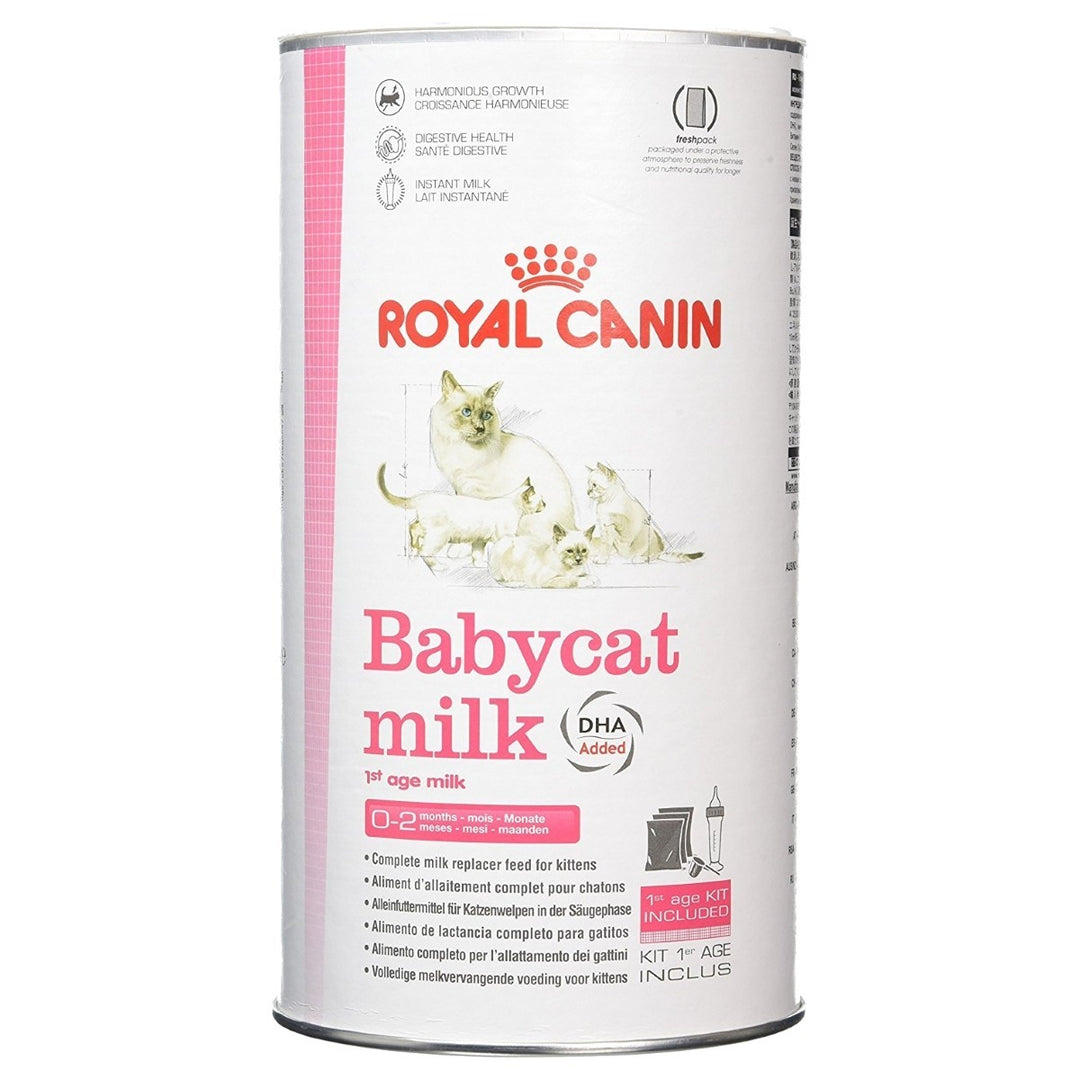 Royal Canin Babycat milk can on a white background