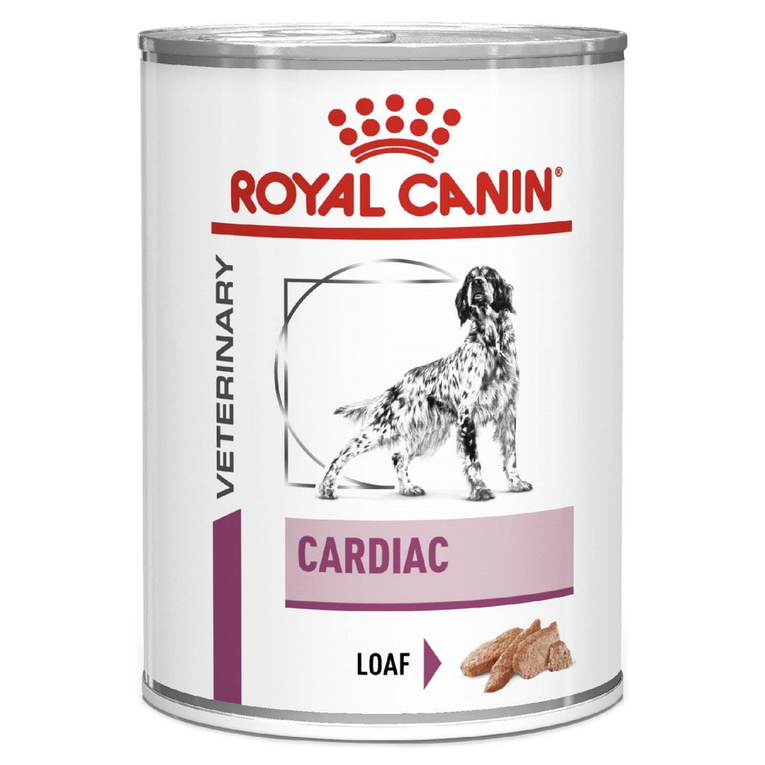 Royal Canin Veterinary Cardiac dog food can on a white background