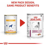 Load image into Gallery viewer, Two cans of Royal Canin Veterinary Diet Cardiac on a white background with text about new packaging design.
