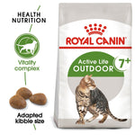 Load image into Gallery viewer, Royal Canin Active Life Outdoor 7+ cat food package with a cat illustration and text on health and nutrition.
