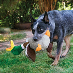 Load image into Gallery viewer, Dog playing with a duck-shaped toy outdoors
