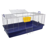 Load image into Gallery viewer, Pet cage with blue base and yellow litter box on a white background
