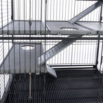Load image into Gallery viewer, Bird cage with perches and a hanging toy
