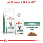 Load image into Gallery viewer, Royal Canin Veterinary Diet Diabetic cat food packaging with text indicating availability in wet form.
