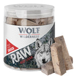 Load image into Gallery viewer, Wolf of Wilderness raw beef liver snack packaging with two snacks on a white background
