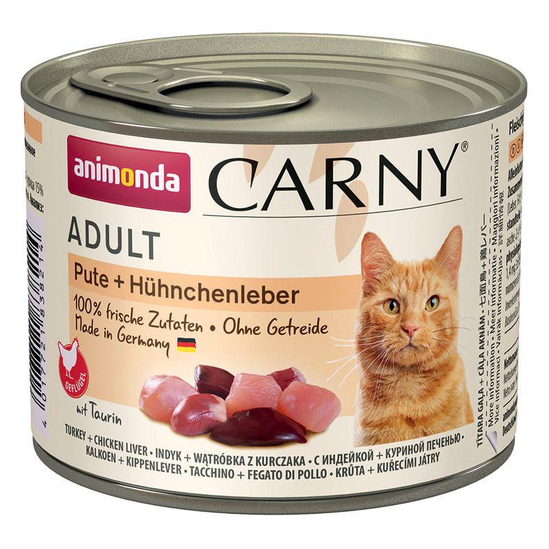 animonda Carny Adult 6 x 200g Pute + Huhnchenleber


