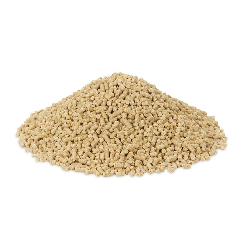 Beige granular material on a white background