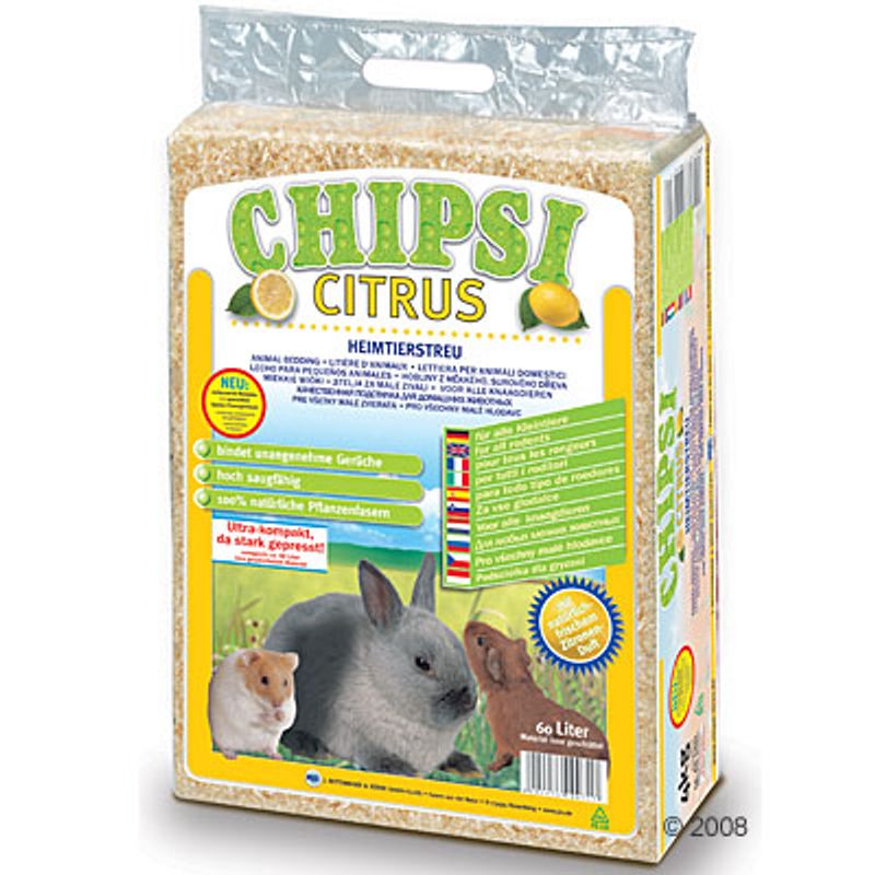 Package of CHIPS! Citrus animal bedding with images of small animals on a white background