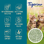 Load image into Gallery viewer, Tigerino plant-based cat litter packaging with features and images of cats.
