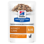 Load image into Gallery viewer, Hills Prescription Diet k/d kidney care cat food pouch on a white background
