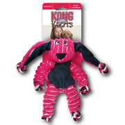 Pink and black dog toy with KONG branding on a white background