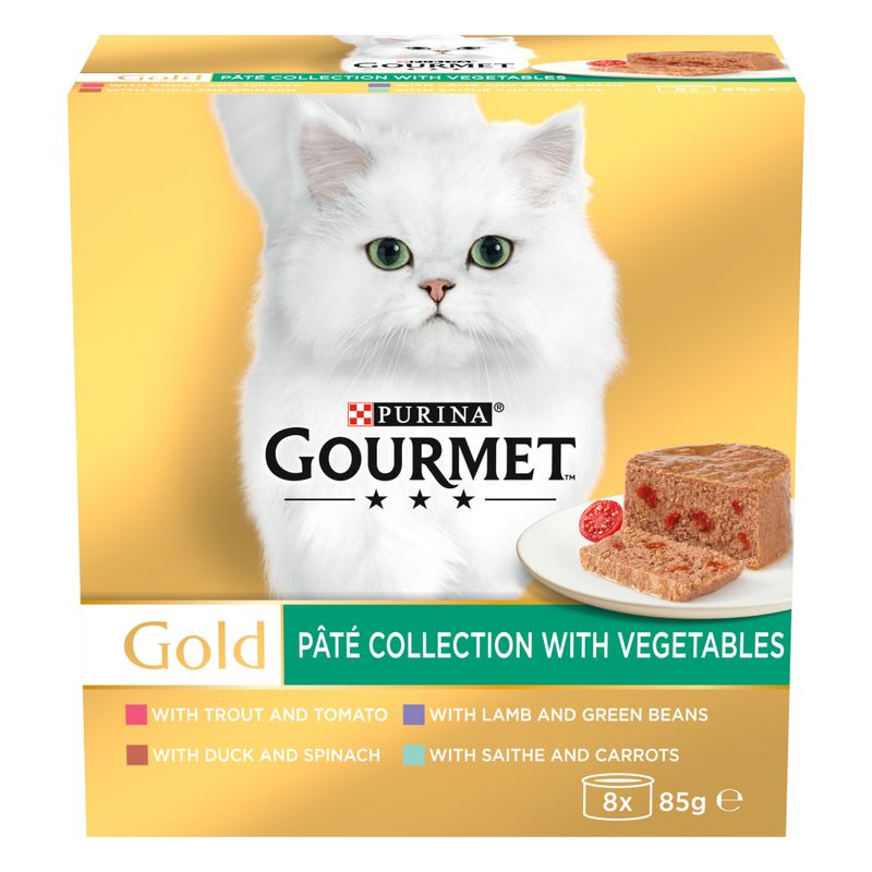 Luxury pâté cat food selection 