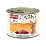 Load image into Gallery viewer, Can of Animonda Carny Kitten food with a cat illustration on a white background

