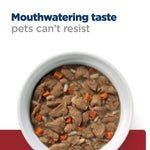 Load image into Gallery viewer, Pet food in a bowl with text &#39;Mouthwatering taste pets can&#39;t resist&#39; on a white background
