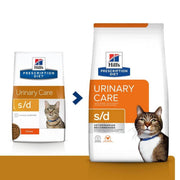 Two packages of Hill's Prescription Diet Urinary Care s/d cat food on a white background