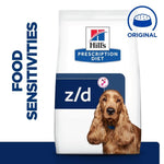 Load image into Gallery viewer, Hills Prescription Diet z/d food sensitivities dog food package with a dog on the label.
