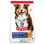 Load image into Gallery viewer, A bag of Hill&#39;s Science Plan Mature Adult 7+ Medium with Chicken dry dog food featuring an image of a smiling dog on the front.
