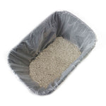 Load image into Gallery viewer, Cat litter box with a clear plastic liner on a white background
