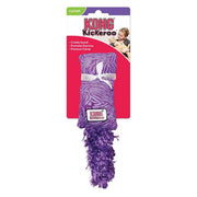 Purple KONG Kickeroo cat toy on a pink packaging background