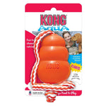 Load image into Gallery viewer, KONG Aqua dog toy with rope on packaging
