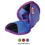 Load image into Gallery viewer, Blue and purple dog toy with a brand label on a white background

