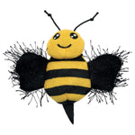 Load image into Gallery viewer, Plush bee toy with black and yellow stripes on a white background
