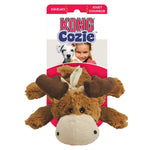 Load image into Gallery viewer, Kong Cozie moose toy packaging with a child and dog on a white background
