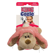 Kong Cozie dog toy with pink hood on a white background