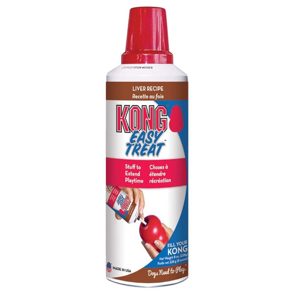 Kong Easy Treat bottle with red cap on a white background