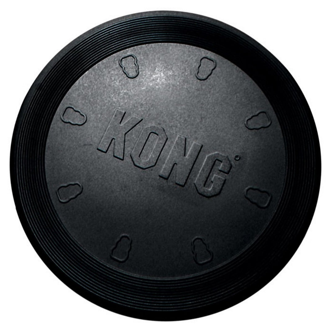 Black KONG dog toy on a white background