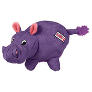 Purple rhino-shaped toy with pink accents on a white background