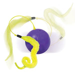 Load image into Gallery viewer, Purple ball with yellow worm-like extension on a white background
